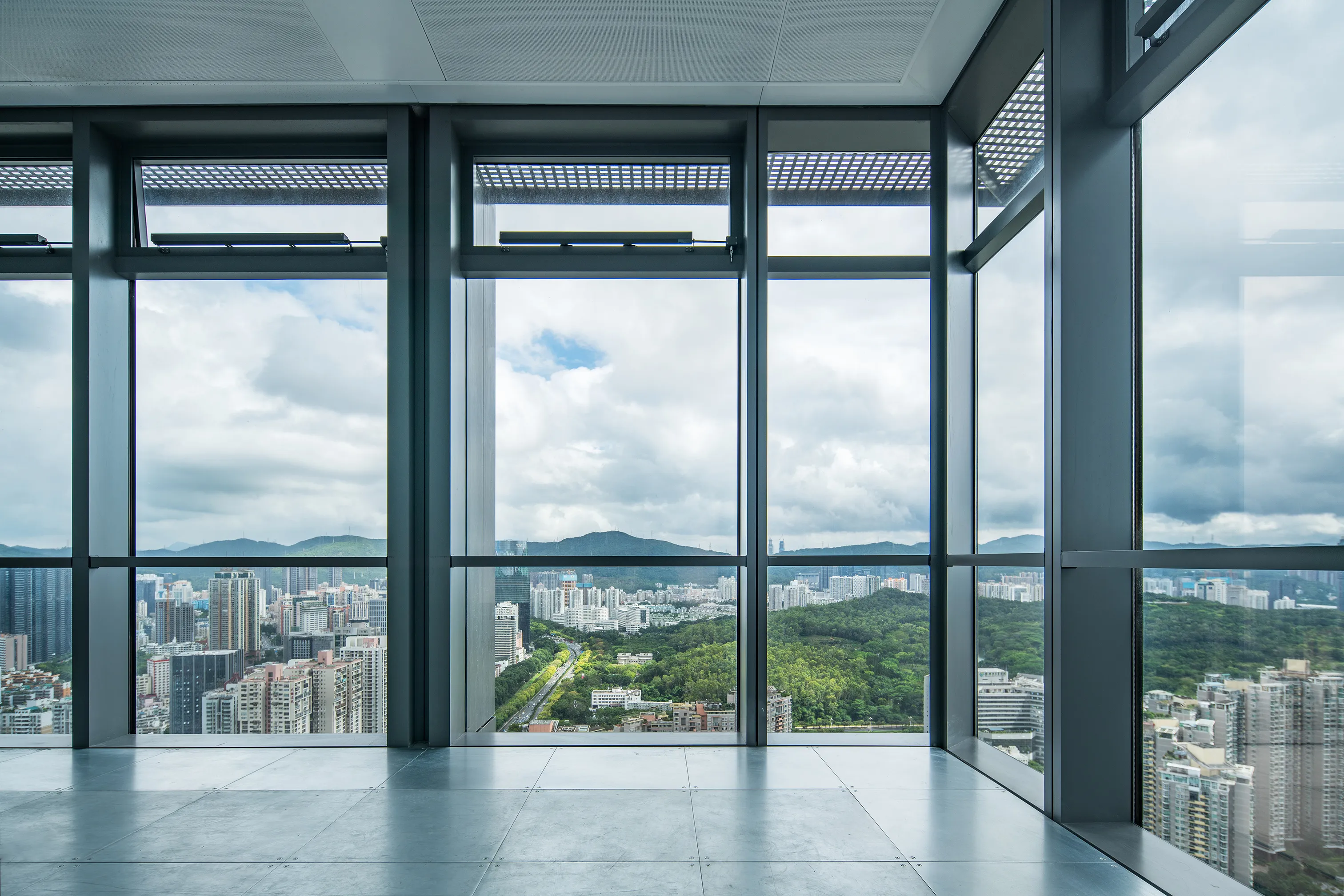 View from the upper floors toward Lianhuashan Park and the city